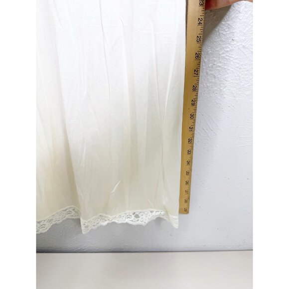 VTG 70's Sz 34 F Vassarette Off White LACE-underneath It All-NYLON FULL SLIP EUC - Picture 3 of 9